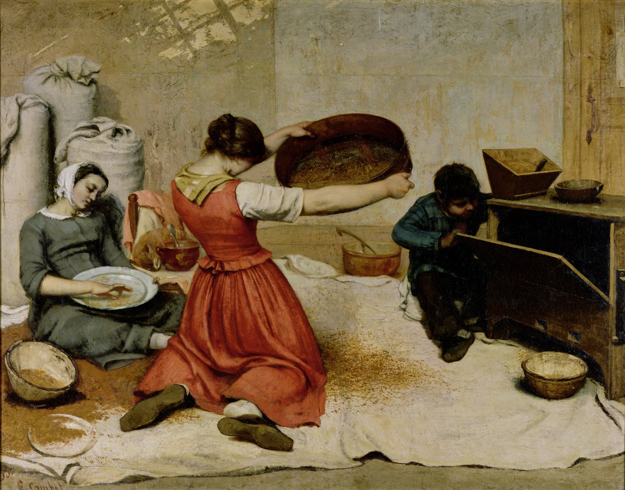 Winnowers, 1855 autorstwa Gustave Courbet