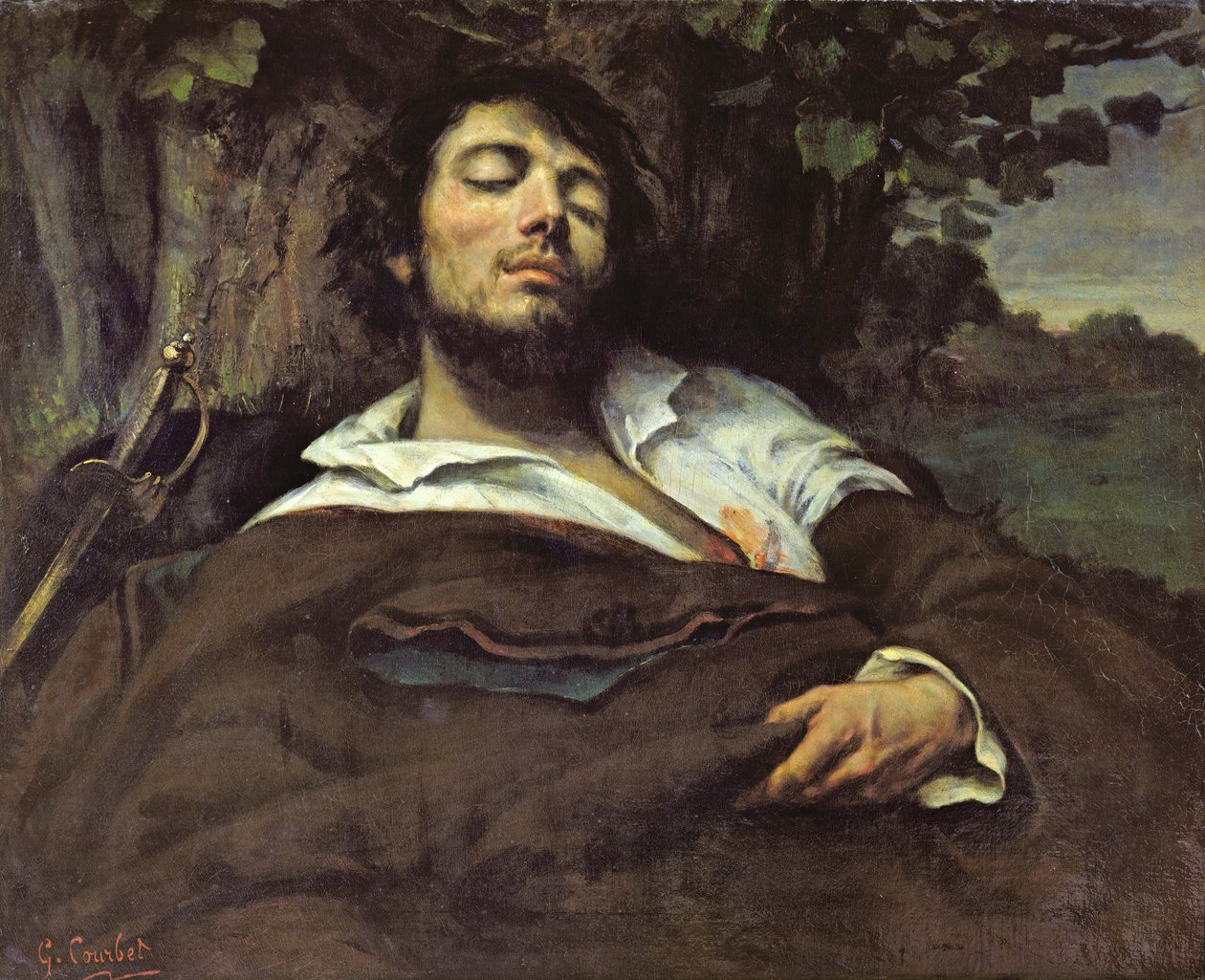 Ranny (autoportret) autorstwa Gustave Courbet