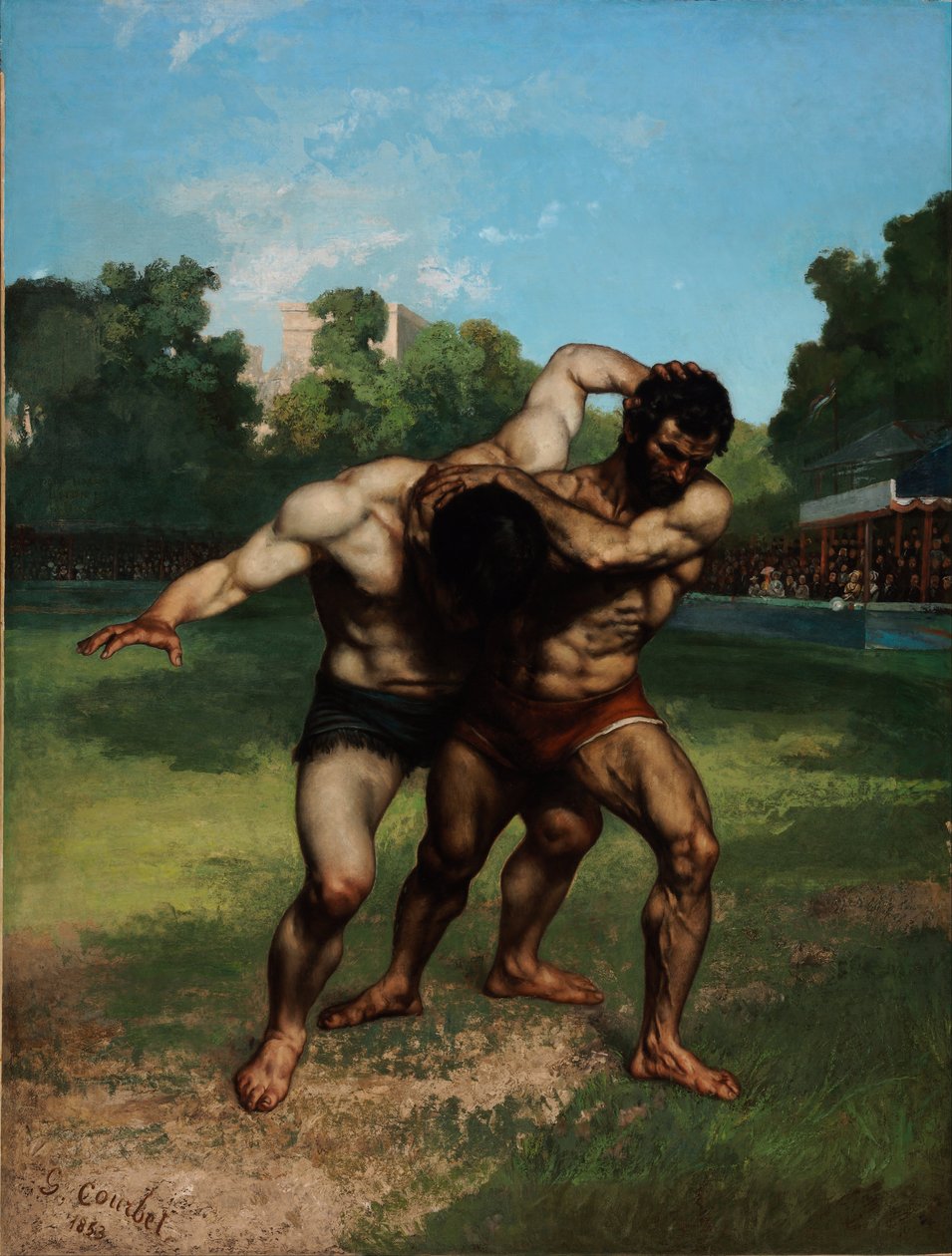 Zapaśnicy autorstwa Gustave Courbet