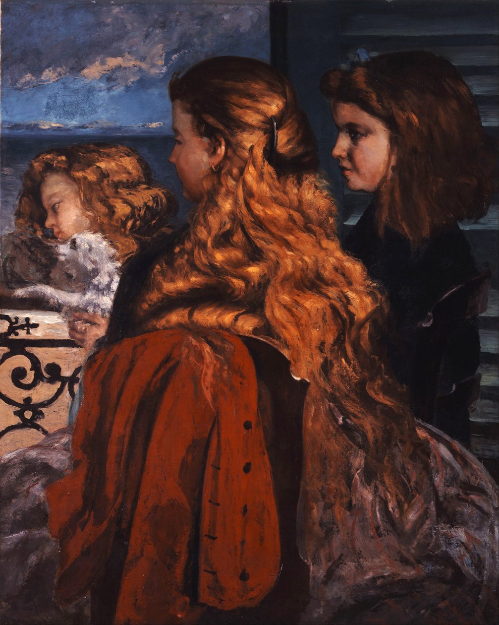 Trzy młode Angielki przy oknie autorstwa Gustave Courbet