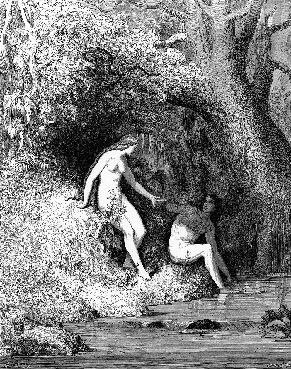 Adam i Ewa - Biblia autorstwa Gustave Dore