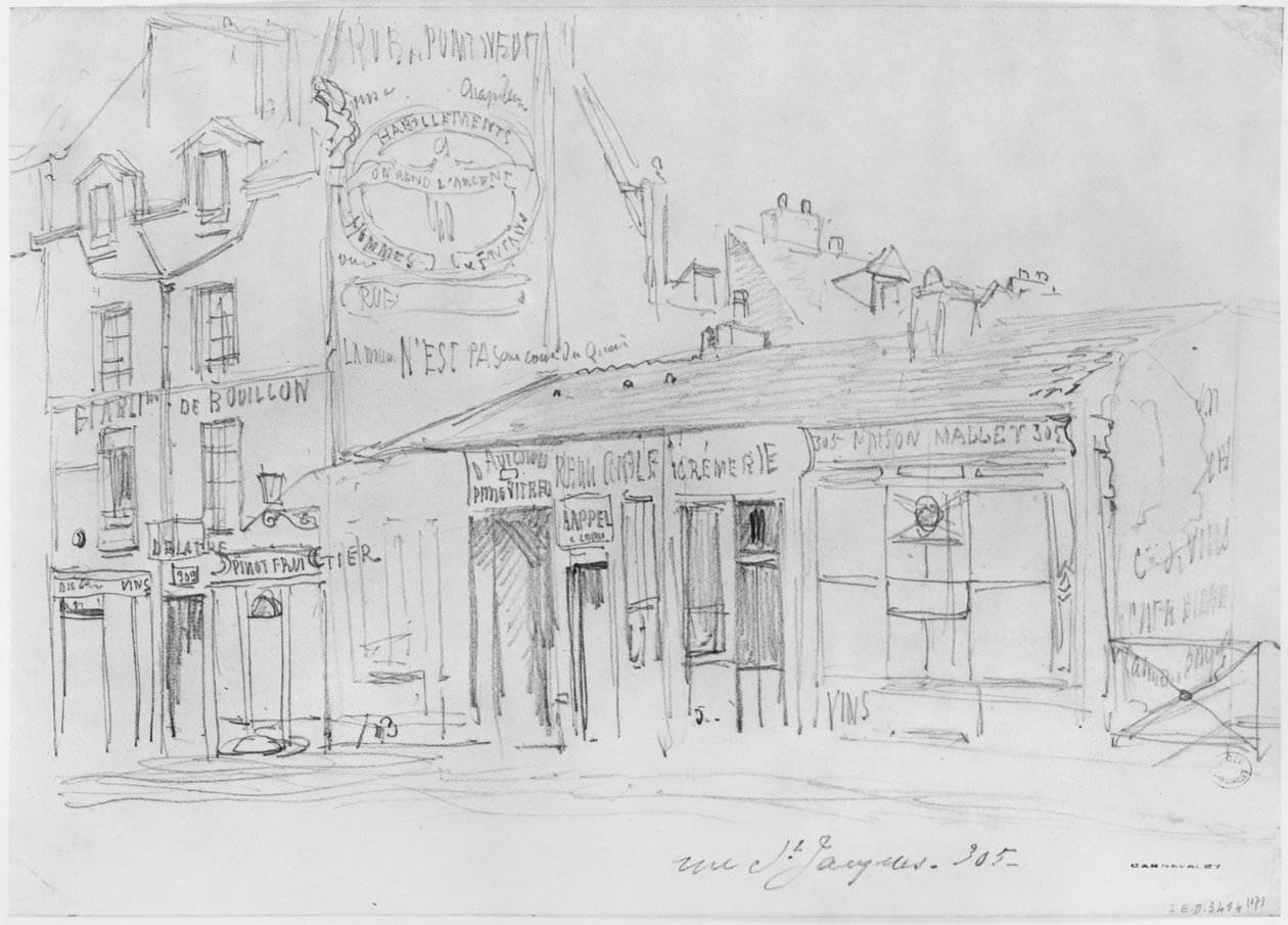 Album Oblężenia Paryża, Rue Saint-Jacques (pióro i brązowy tusz i ołówek na papierze) autorstwa Gustave Dore