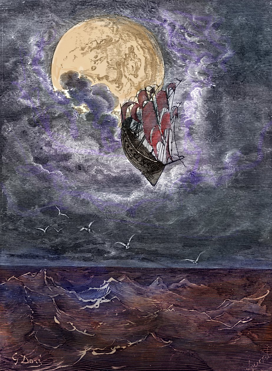 Baron Münchausen: Podróż na księżyc autorstwa Doré. autorstwa Gustave Dore