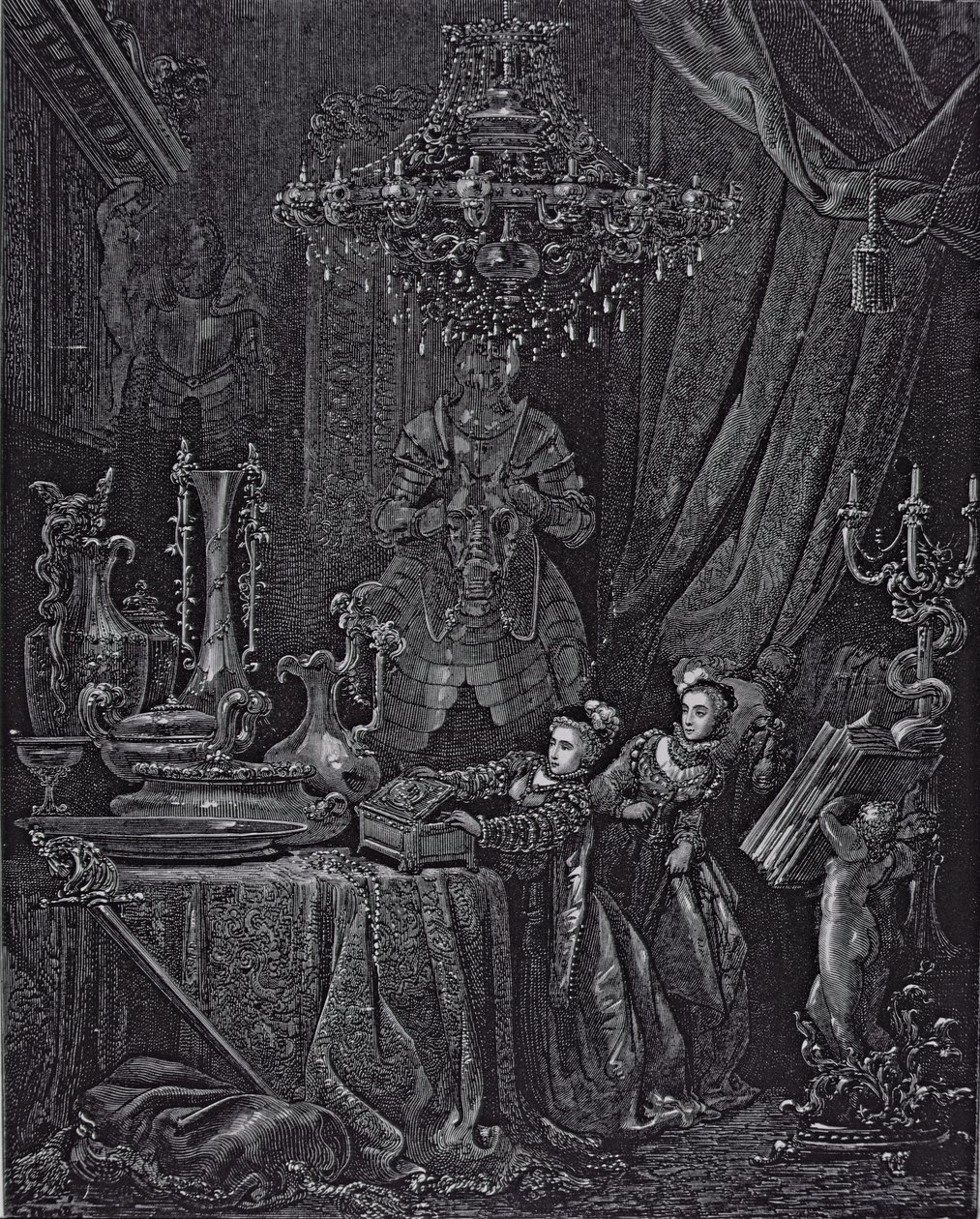 Ilustracja do „Sinobrodego” Charlesa Perraulta (1628-1703) 1893 autorstwa Gustave Dore