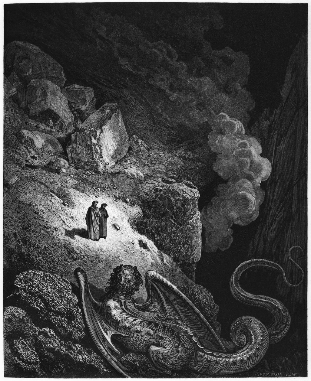 Ilustracja z „Boskiej komedii” (Piekło) Dante Alighieri (1265-1321) Paryż, opublikowana 1885 autorstwa Gustave Dore