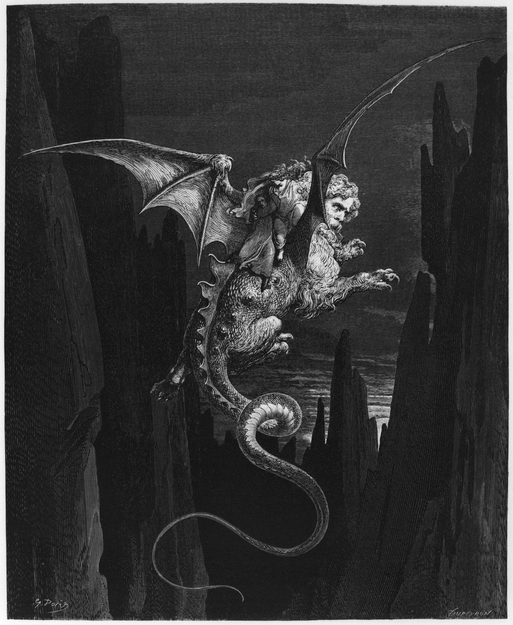 Ilustracja z „Boskiej komedii” (Piekło) Dante Alighieri (1265-1321) Paryż, opublikowana 1885 autorstwa Gustave Dore