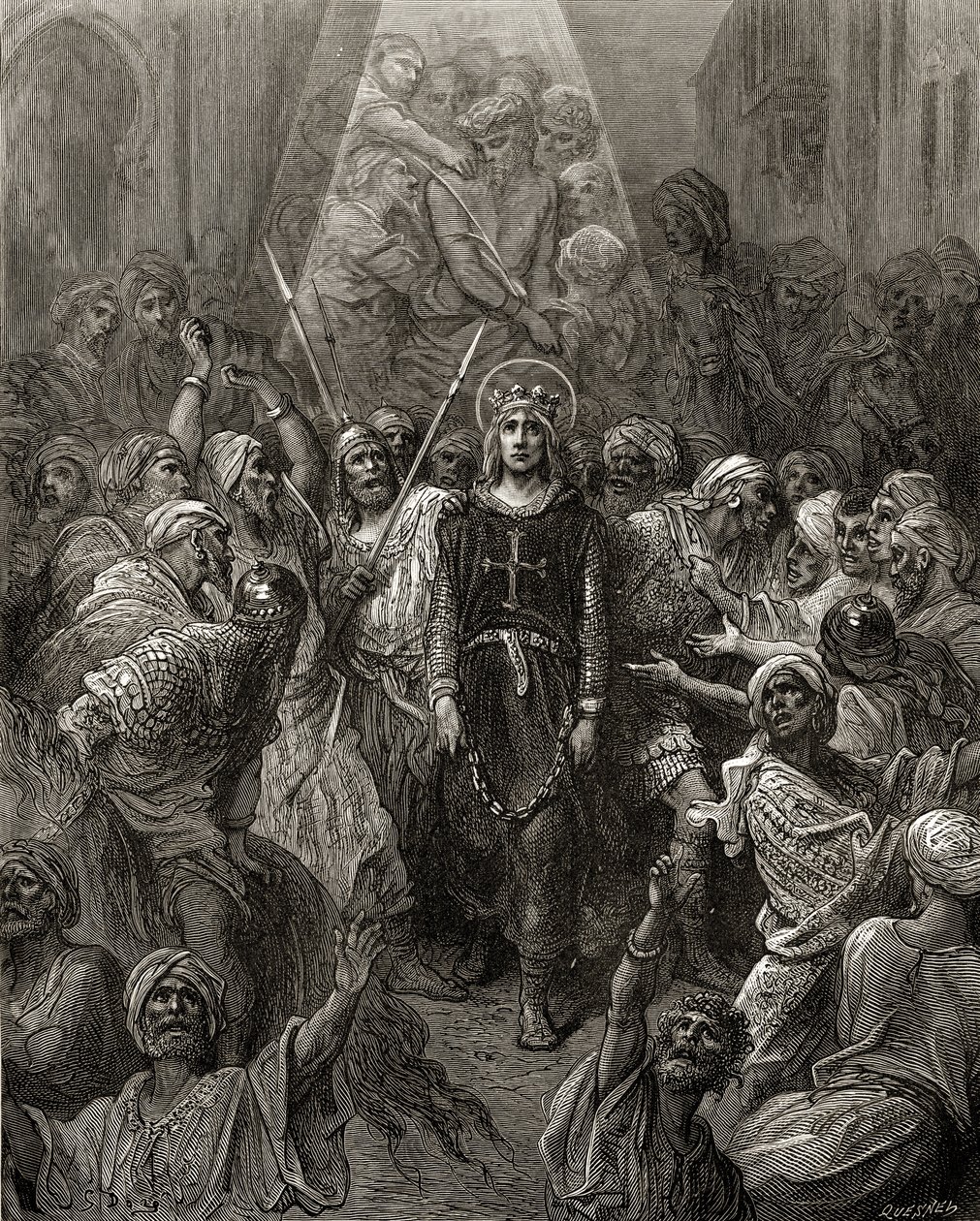 Król Ludwik IX (1214-70) więzień w Egipcie, ilustracja z 