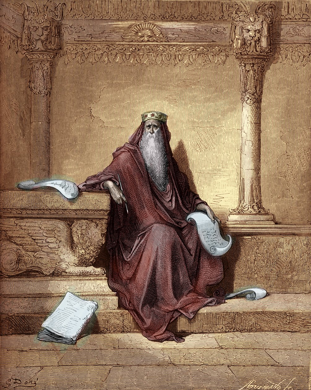 Grawerunek króla Salomona autorstwa Gustave Doré. - Biblia autorstwa Gustave Dore