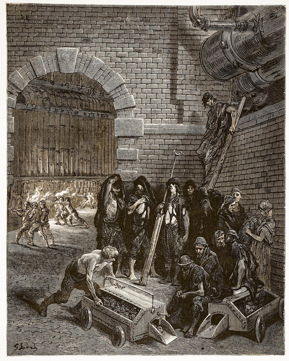 Lambeth Gas Works, z „Londyn, pielgrzymka”, napisane przez Williama Blancharda Jerrolda (1826-84) wyd. 1872 autorstwa Gustave Dore