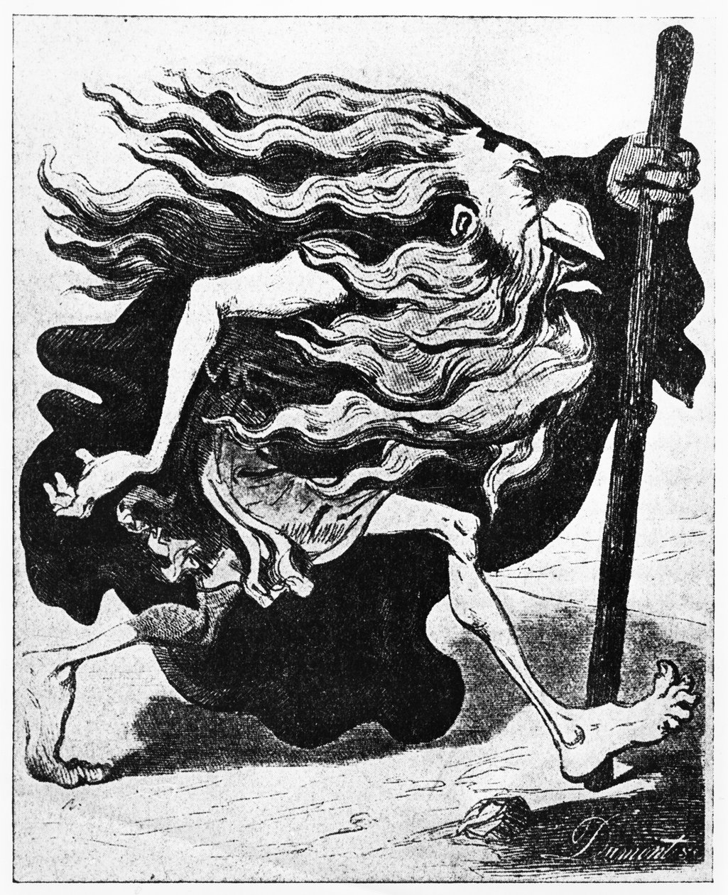 „Le Juif Errant”, karykatura z „Journal Pour Rire”, 22 maja 1852 autorstwa Gustave Dore