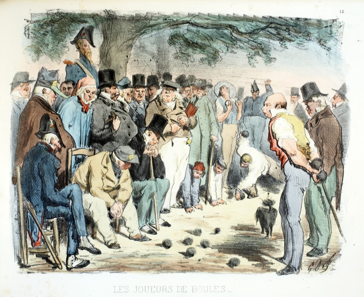 Boules Players, Różne publiczność Paryża, 1854 autorstwa Gustave Dore