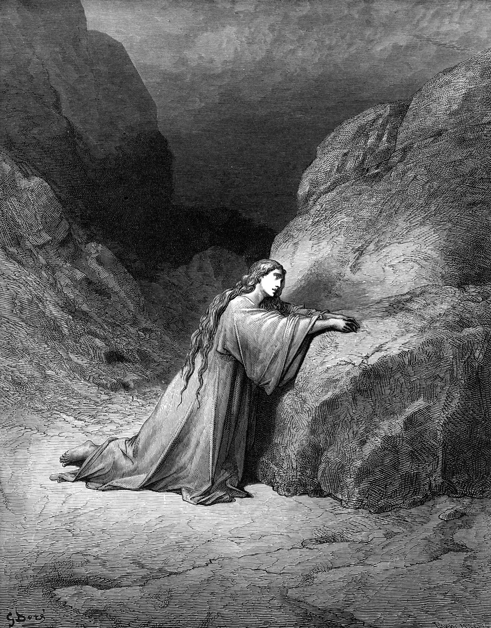 Maria Magdalena, skruszona grzesznica - Biblia autorstwa Gustave Dore
