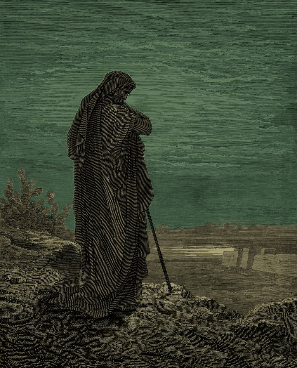 Prorok Amos, rycina Gustave Doré. - Biblia autorstwa Gustave Dore