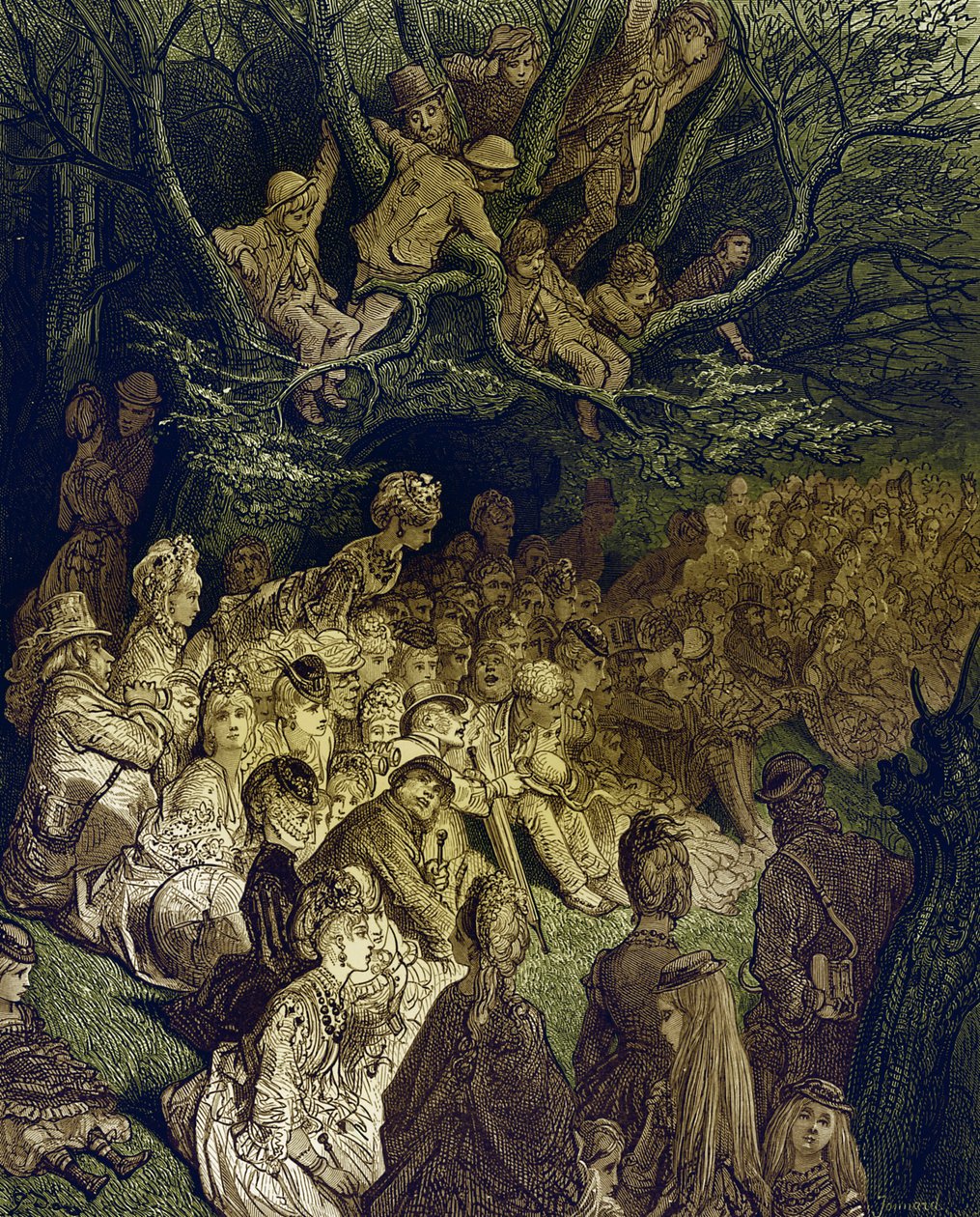 Brzeg rzeki – pod drzewami, Gustave Doré autorstwa Gustave Dore