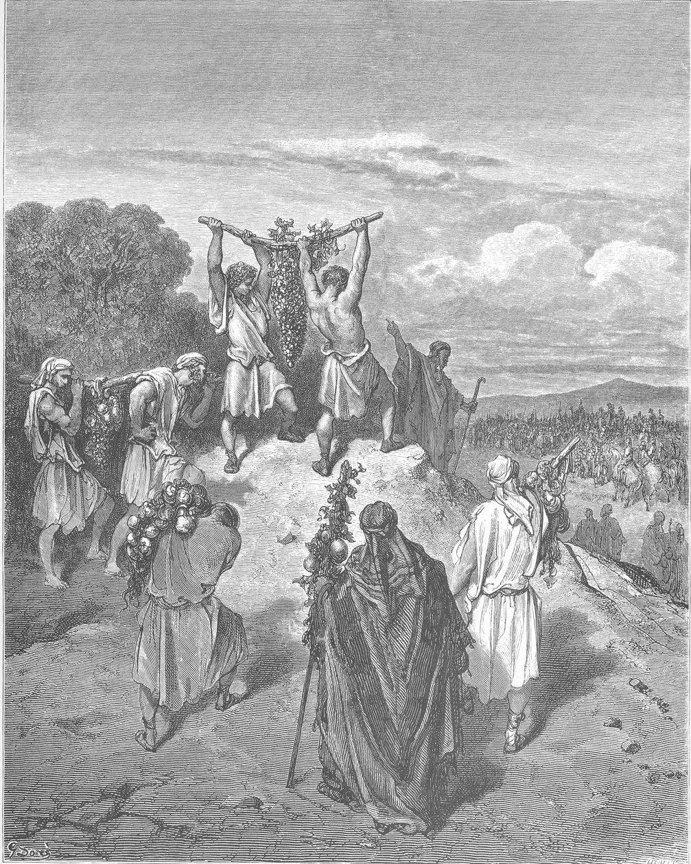 Szpiedzy powracają z Ziemi Obiecanej autorstwa Gustave Dore
