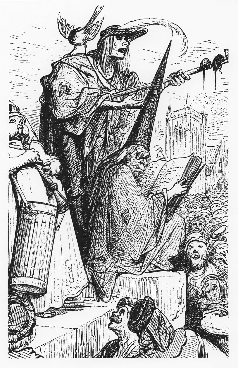 Muzycy żebrzący, ilustracja z "Gargantui i Pantagruela", François Rabelais autorstwa Gustave Dore