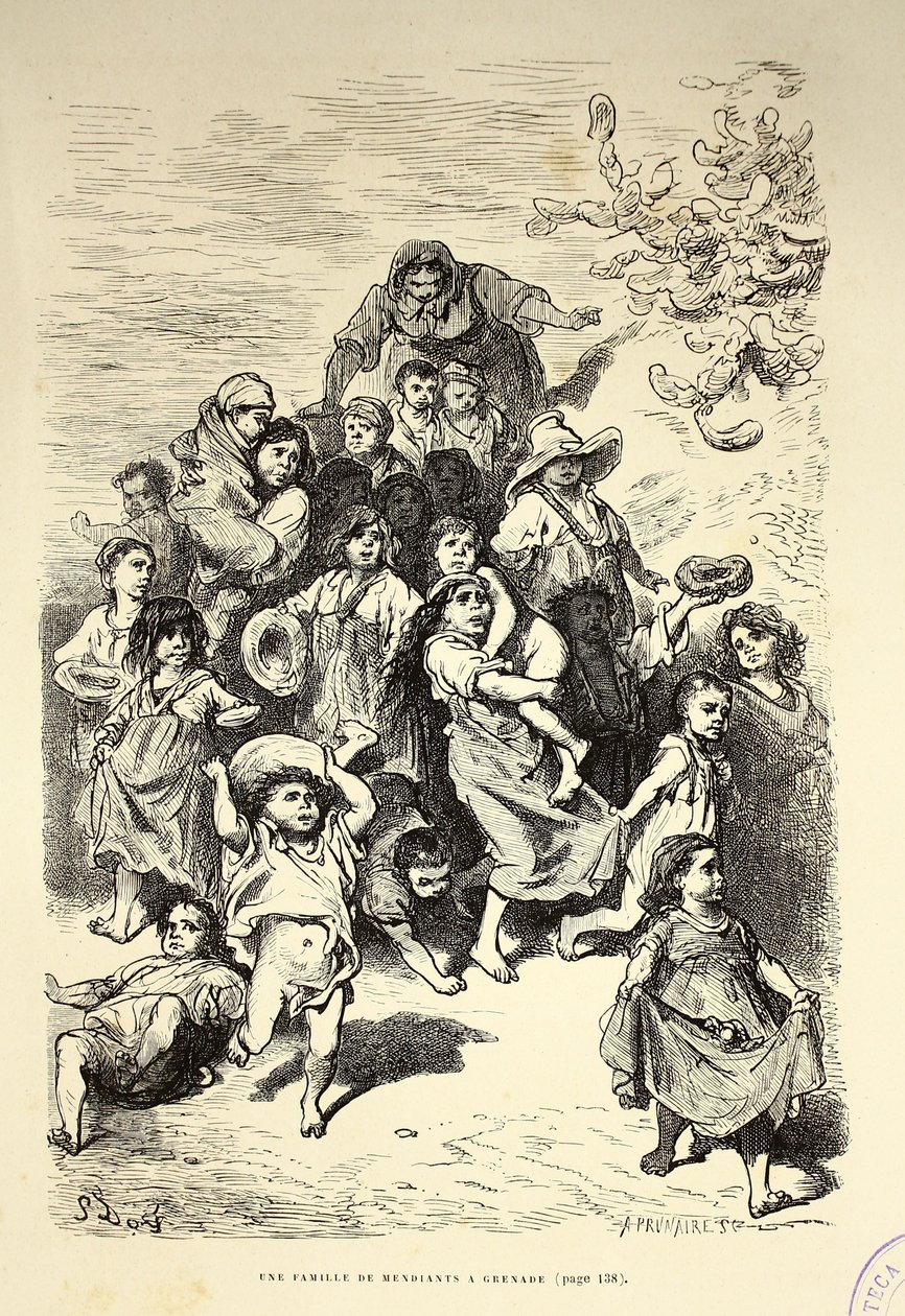 Rodzina żebraków w Granadzie autorstwa Gustave Dore