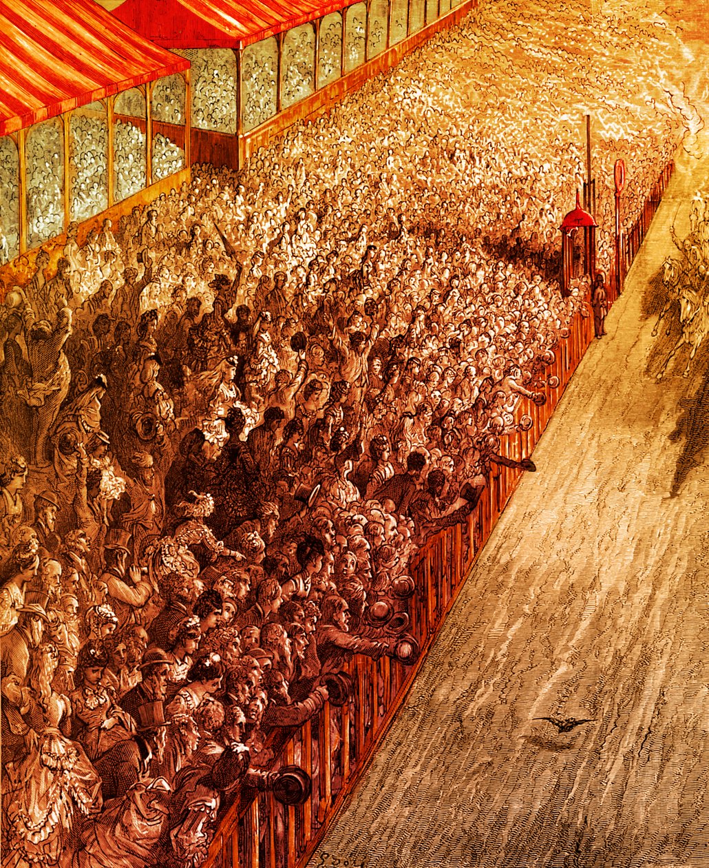 Grawerowane wykończenie w stylu wiktoriańskim Derby autorstwa Gustave Doré autorstwa Gustave Dore