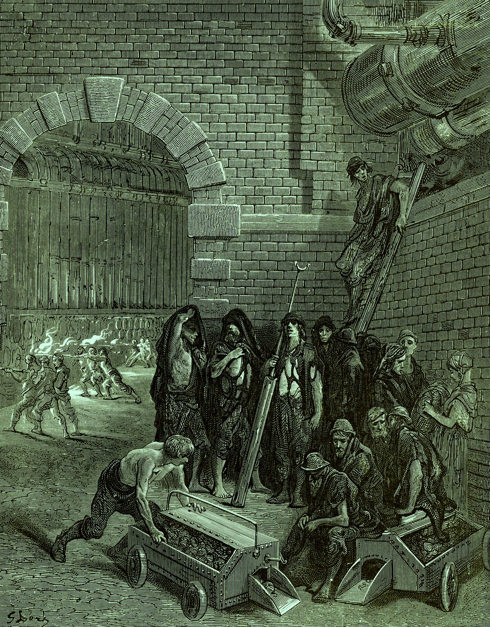 Wiktoriańska gazownia Lambeth w Londynie autorstwa Gustave Dore