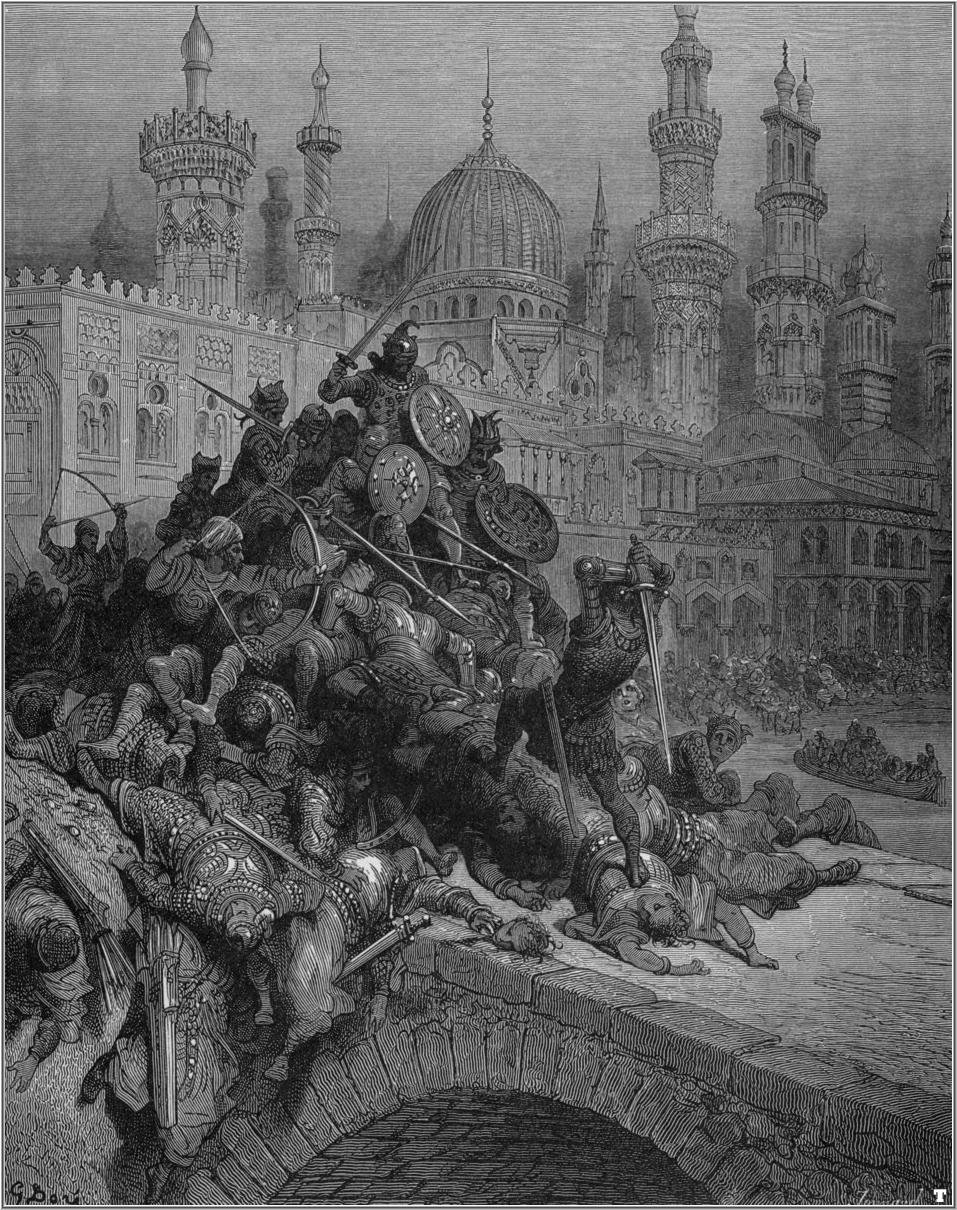 ilustracja do „Orlando Furioso” Ludovico Ariosto. autorstwa Gustave Dore