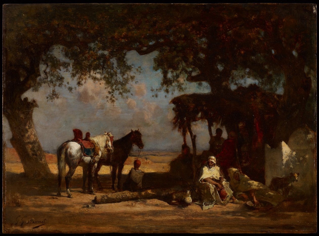 Obozowisko arabskie, ok. 1880 r. autorstwa Gustave Guillaumet