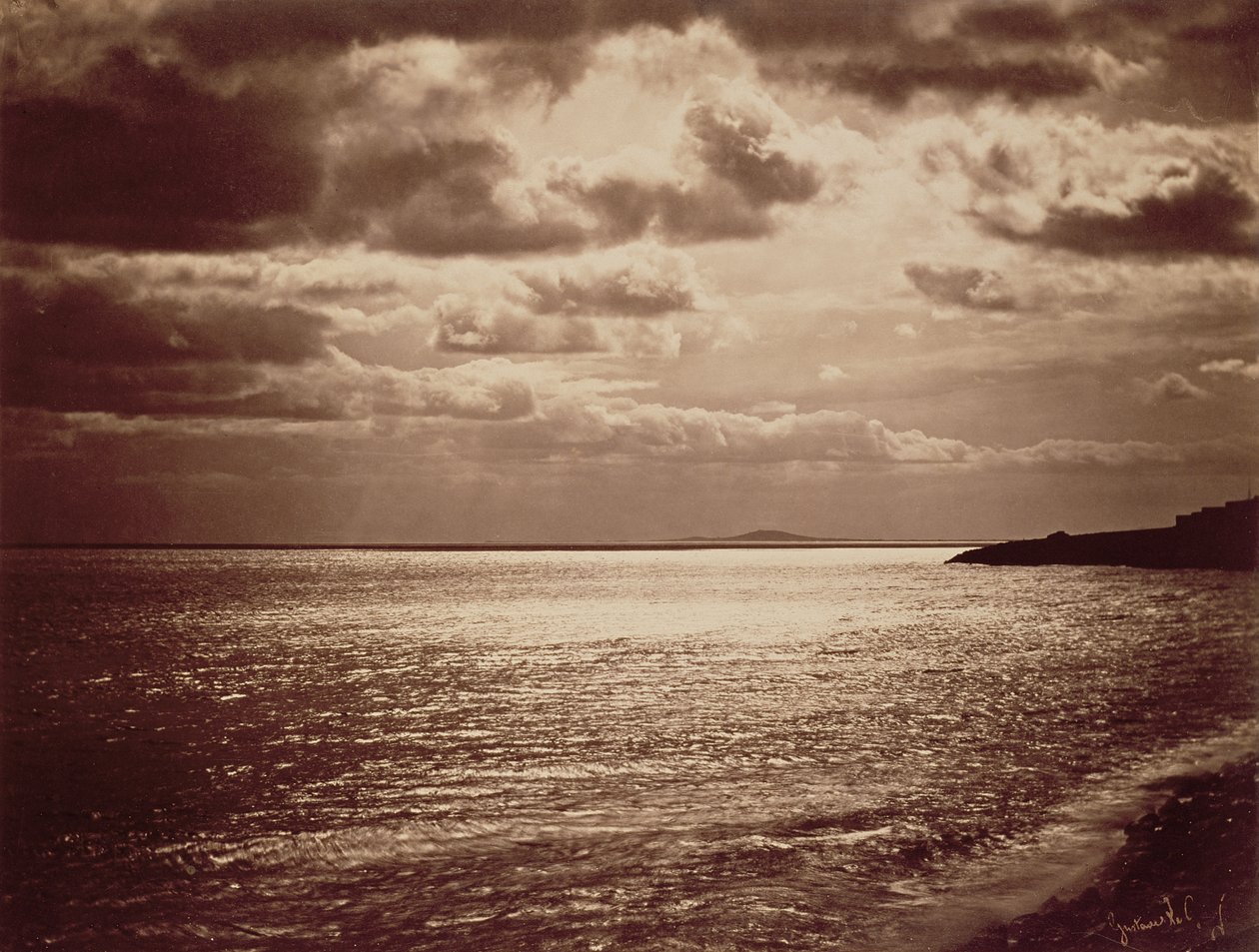 Efekt słońca, Normandia ok. 1857 (zdjęcie w sepii) autorstwa Gustave Le Gray