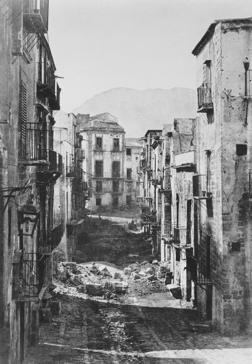 Zniszczenie dzielnicy Castres, Palermo, 1860 r autorstwa Gustave Le Gray