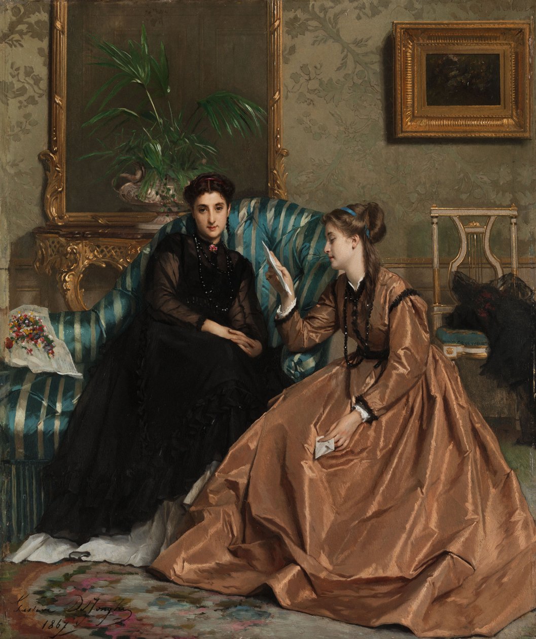 List miłosny autorstwa Gustave Léonard de Jonghe  