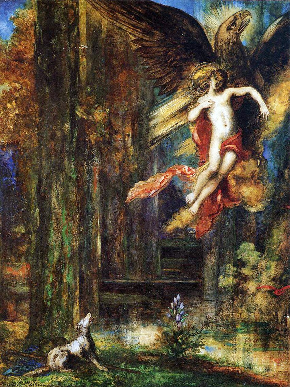 Ganimedes, 1886 (toaleta i gwasz na papierze) autorstwa Gustave Moreau