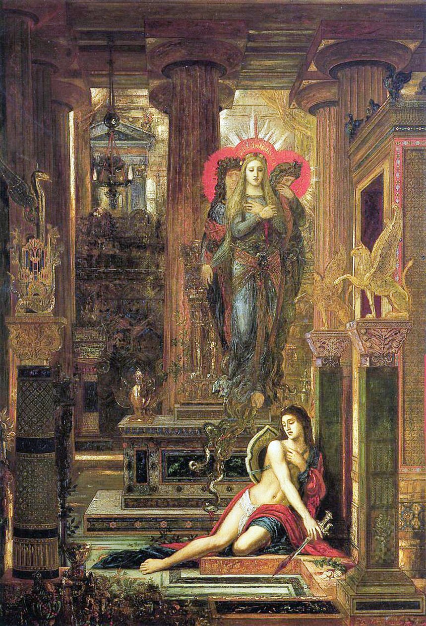 Orestes i Erinyes, 1891 autorstwa Gustave Moreau