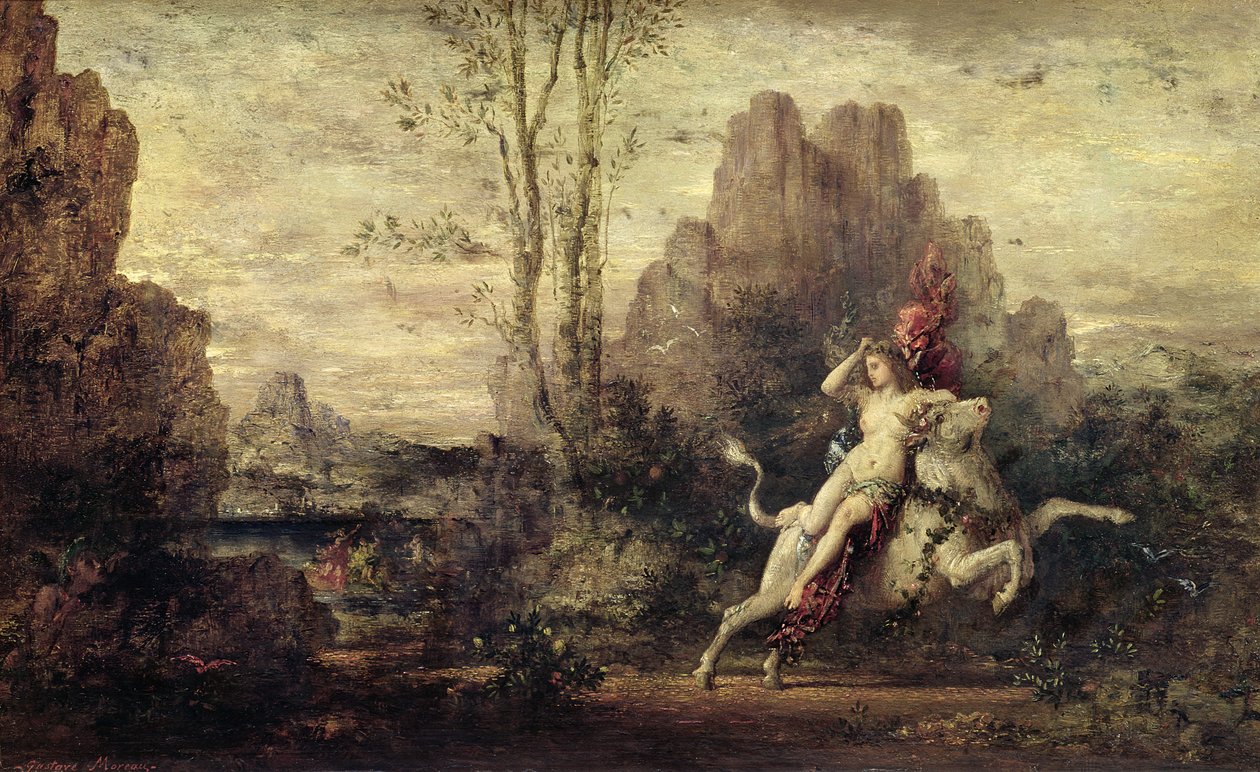 Gwałt Europy, c.1869 autorstwa Gustave Moreau