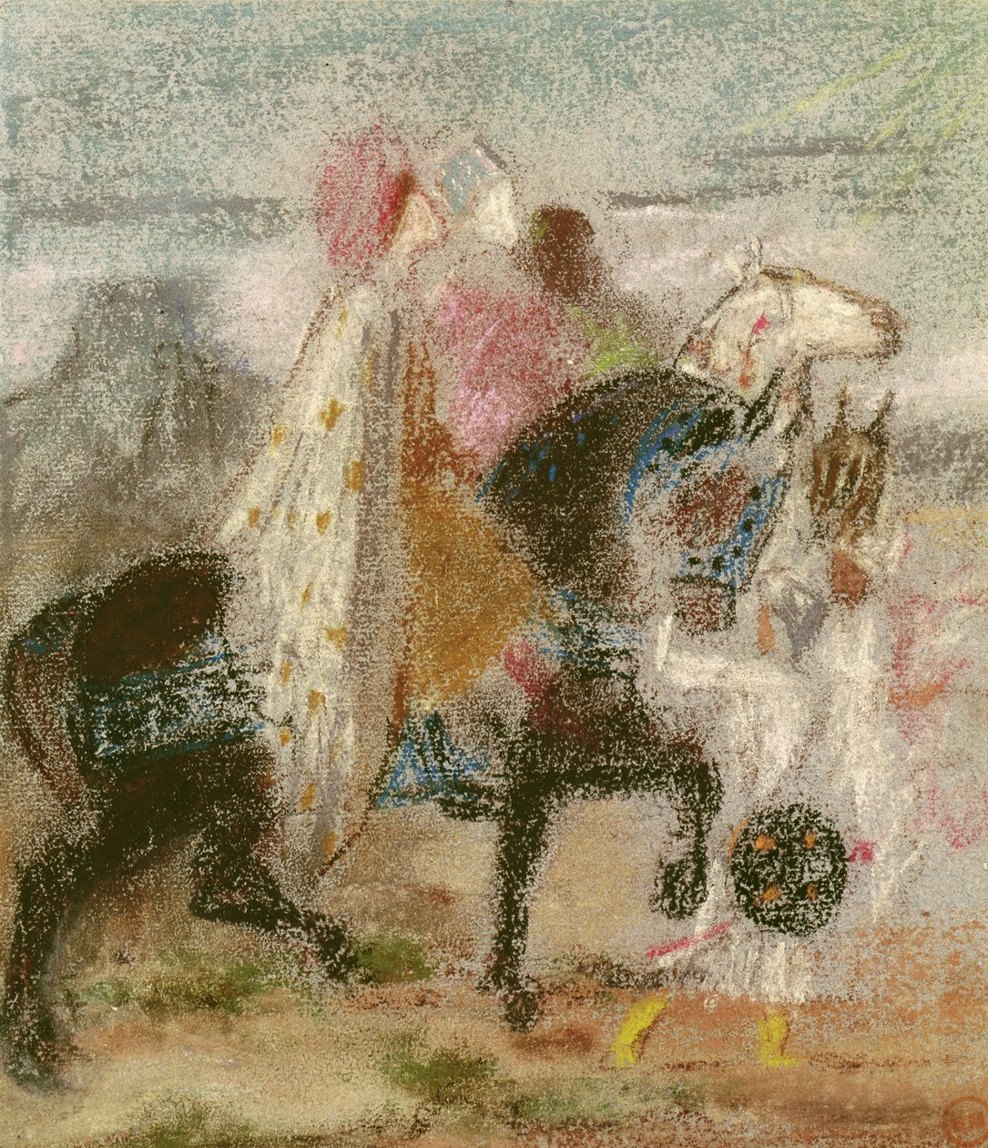 Trzej Królowie, rozpoczęte w 1860 i przerobione po 1882 (pastel na papierze) autorstwa Gustave Moreau