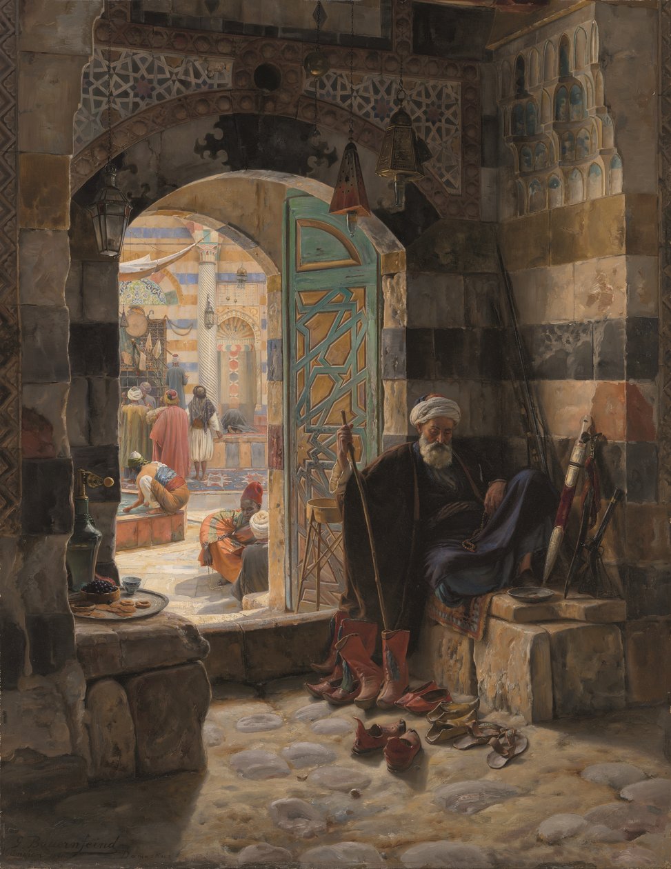 Strażnik meczetu w Damaszku autorstwa Gustave Bauernfeind