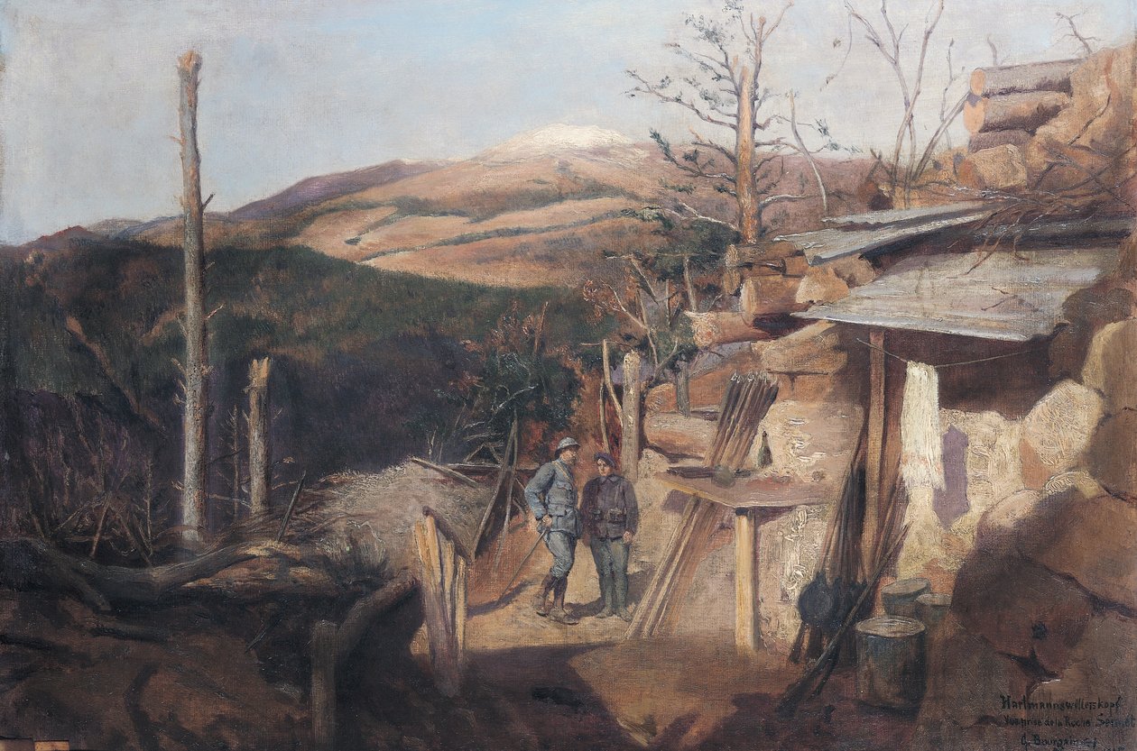 Hartmanswillerkopf, Widok z Roche-Sermet, 1915 autorstwa Gustave Bourgain