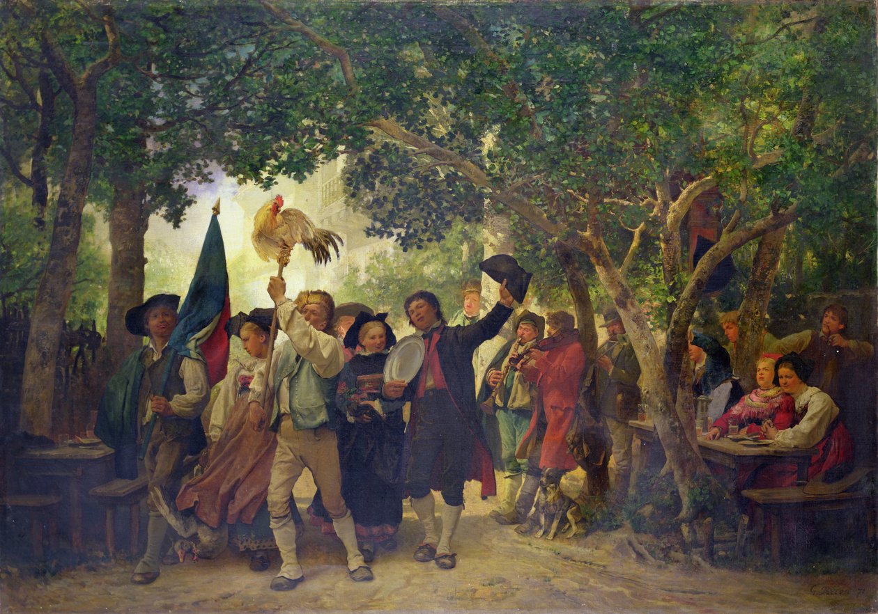 Zwycięzca tańca kogutów, 1871 autorstwa Gustave Brion