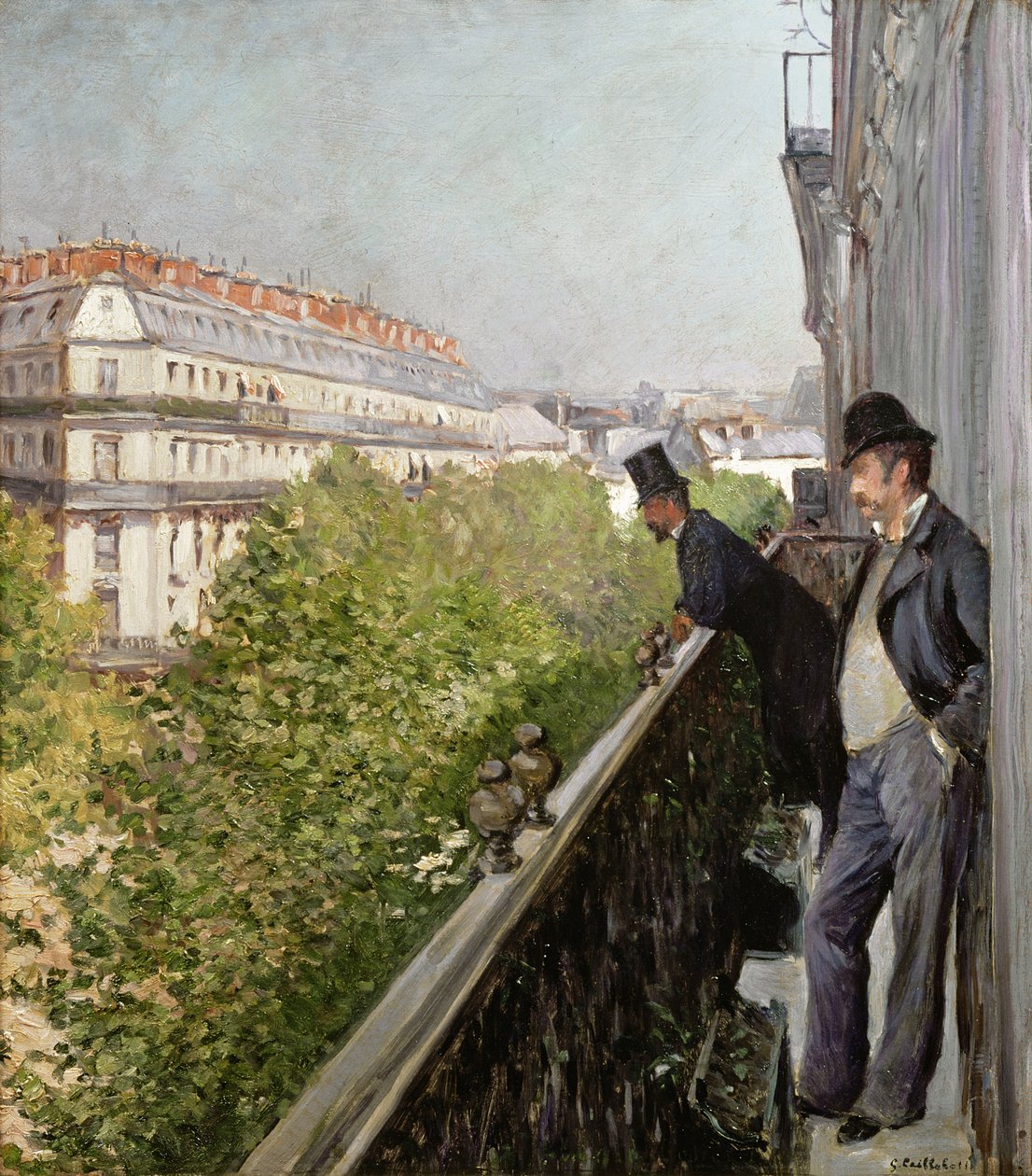 Balkon, Bulwar Haussmanna, 1880 autorstwa Gustave Caillebotte