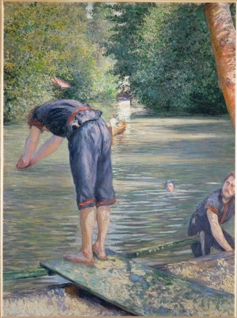 Baigneurs - Kąpiący się (olej na płótnie) autorstwa Gustave Caillebotte