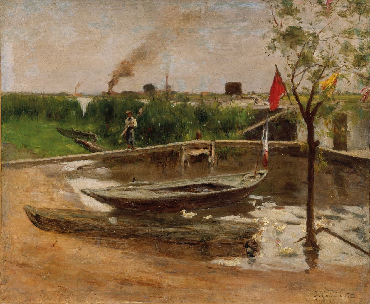 Port łodzi na Sekwanie, ok. 1891 (olej na płótnie) autorstwa Gustave Caillebotte