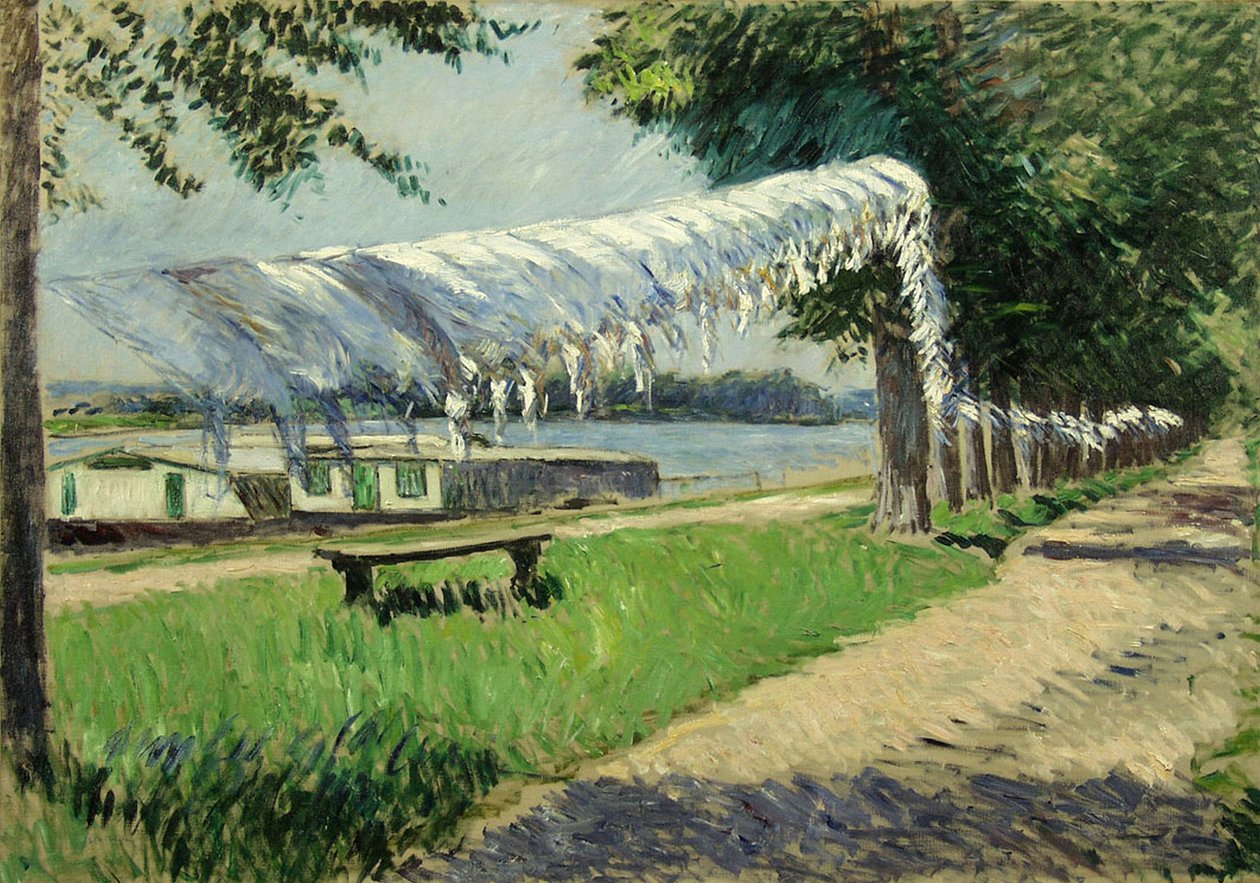 Suszenie prania nad brzegiem Sekwany, Petit Gennevilliers autorstwa Gustave Caillebotte