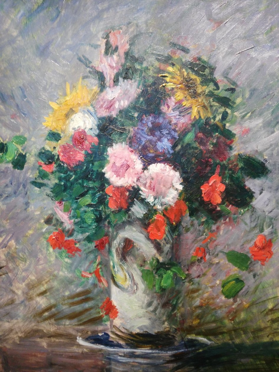 Francuski: Bukiet margerytek, nasturcji i słoneczników w wazonie
Niemiecki: Bukiet margerytek, nasturcji i słoneczników w wazonie autorstwa Gustave Caillebotte