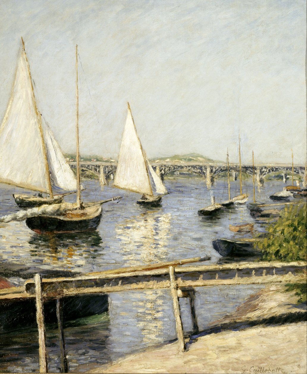 Francuski: Voiliers a Argenteuil Żaglówki w Argenteuil autorstwa Gustave Caillebotte