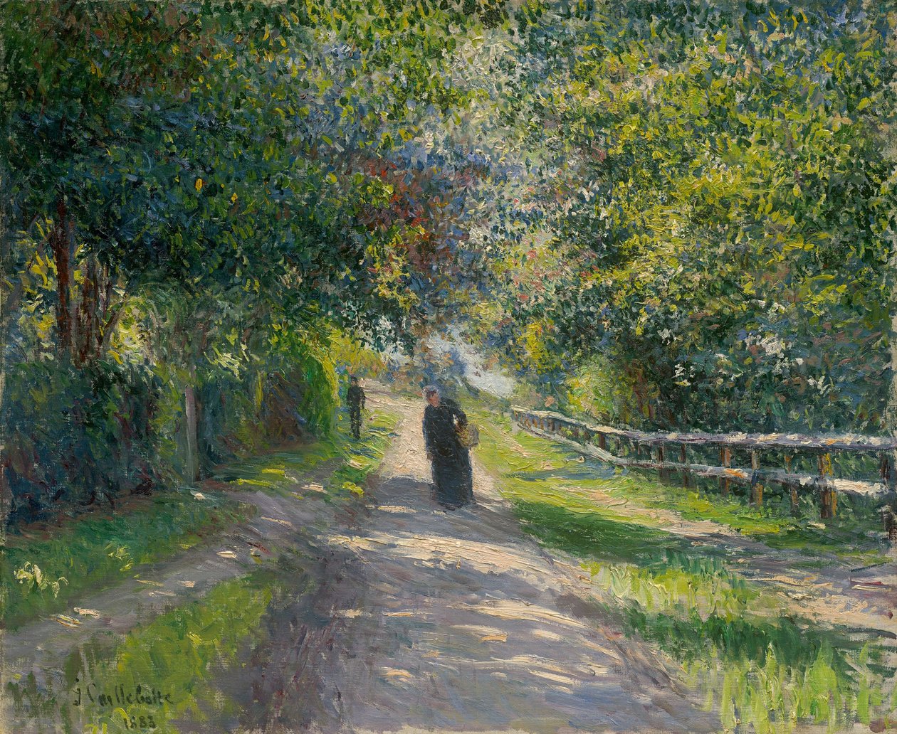 niemiecki: Allee der Villa des Fleurs in Trouville Aleja Villa des Fleurs w Trouville autorstwa Gustave Caillebotte