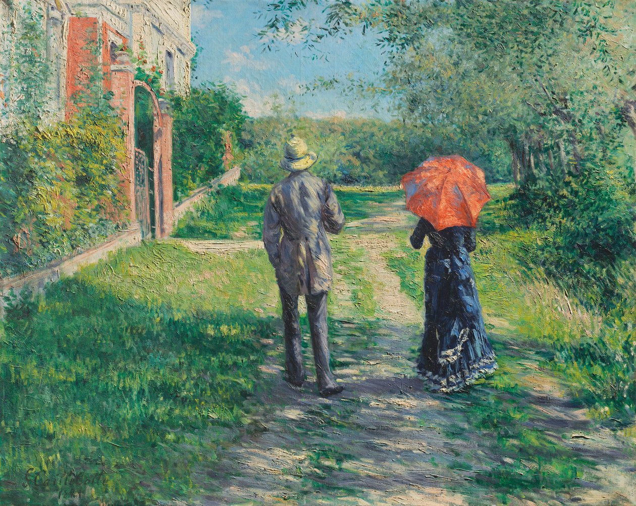Niemiecki: Para idąca pod górę autorstwa Gustave Caillebotte