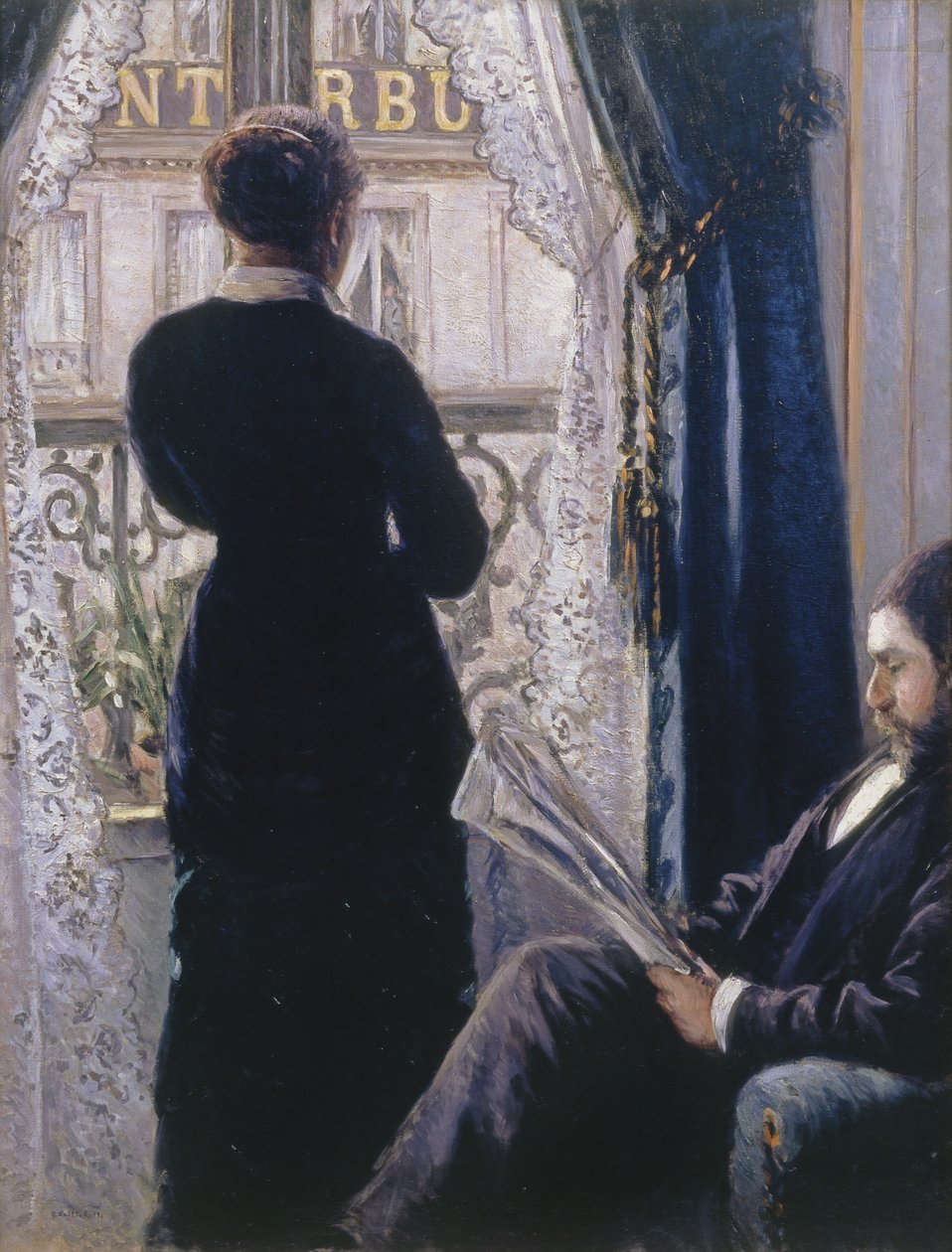 Wnętrze.Kobieta w oknie autorstwa Gustave Caillebotte