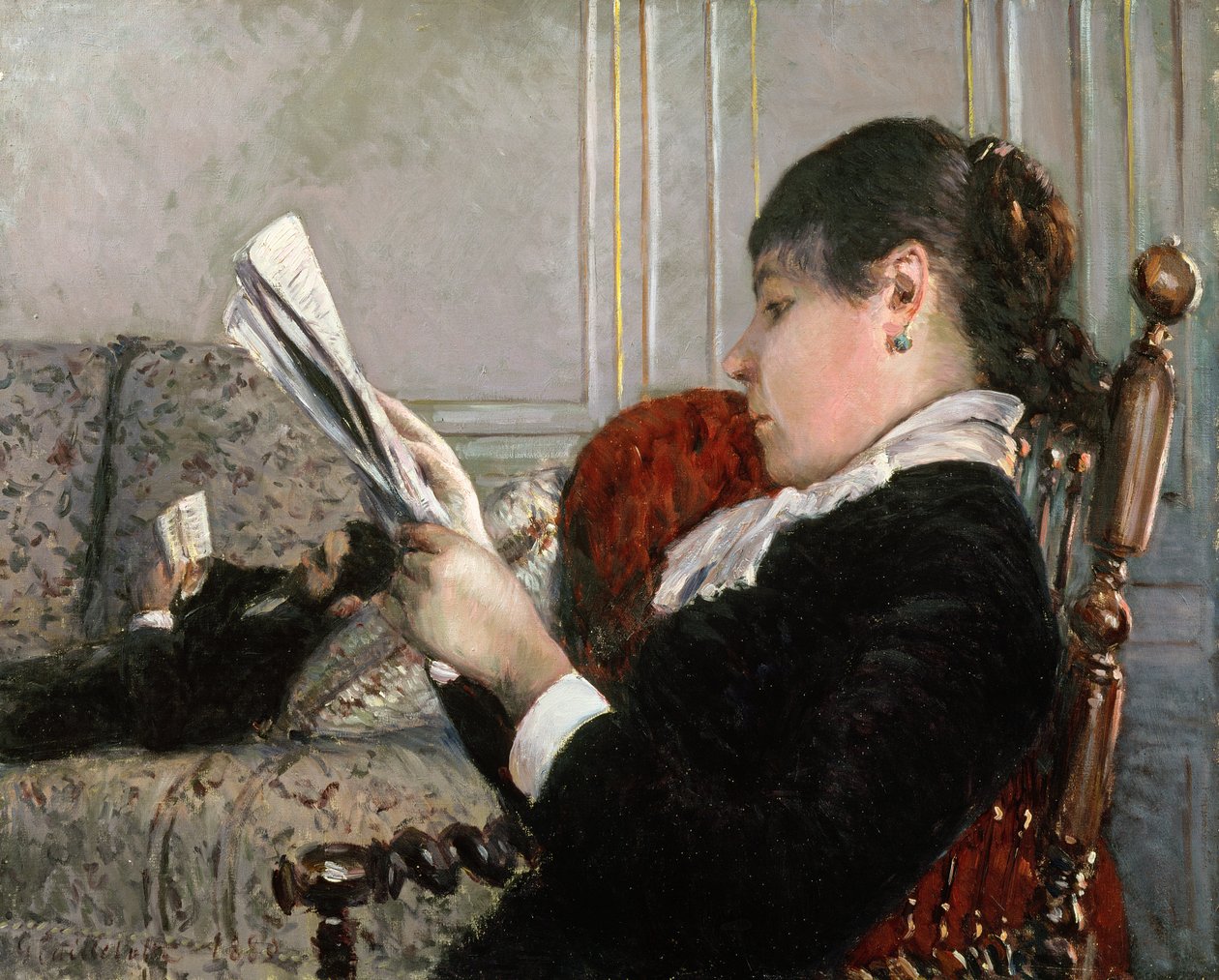 Wnętrze, Kobieta czytająca, 1880 autorstwa Gustave Caillebotte