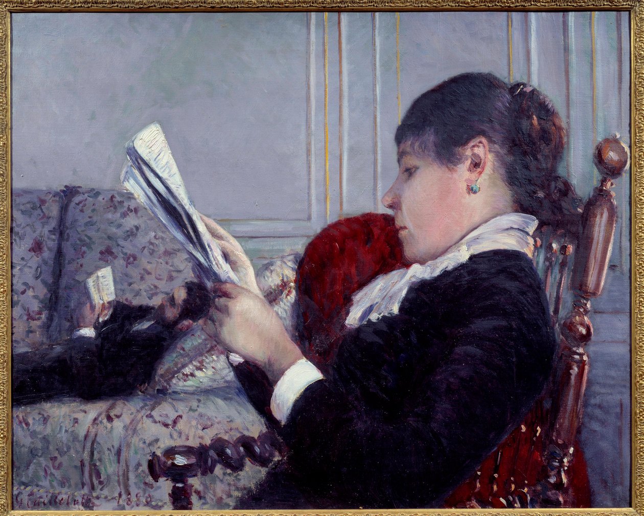 Wnętrze, czytnik Obraz Gustave Caillebotte (1848-1894) 1880 Nd. 0,75x0,6 m Kolekcja prywatna autorstwa Gustave Caillebotte