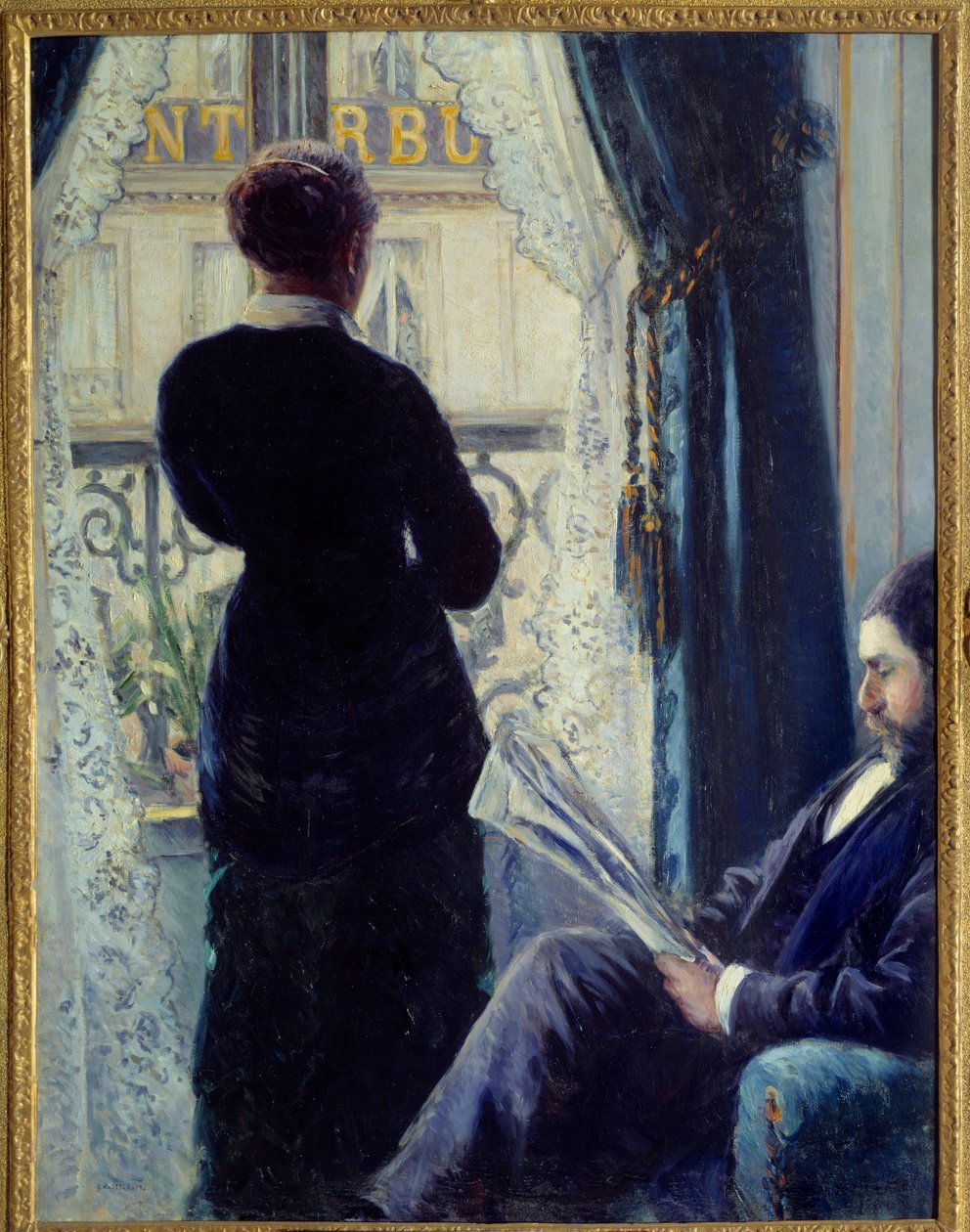Wnętrze, kobieta w oknie autorstwa Gustave Caillebotte