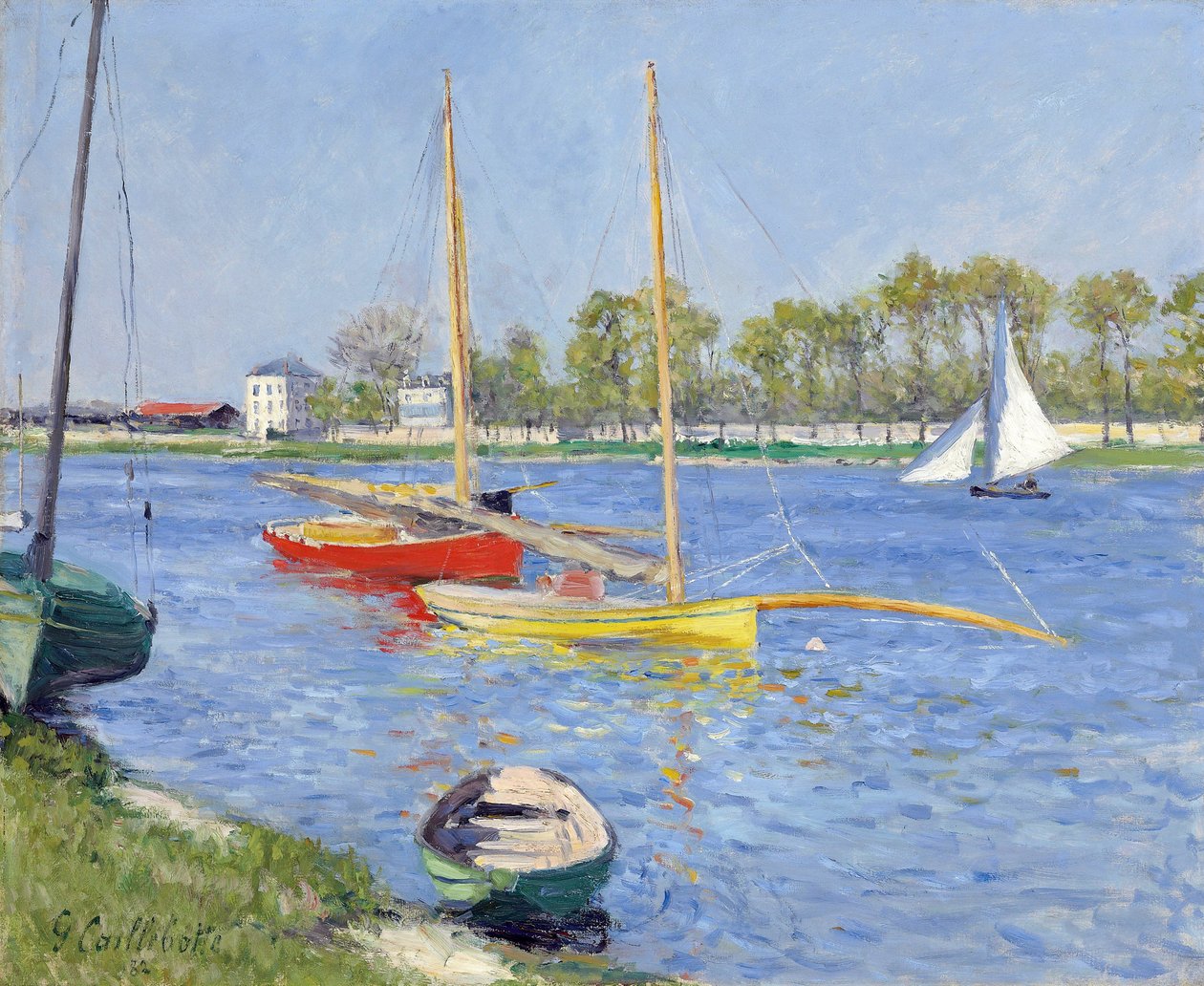 Sekwana w Argenteuil - Obraz Gustave Caillebotte (1848-1894), olej na płótnie (59,7 x 73,7 cm) autorstwa Gustave Caillebotte