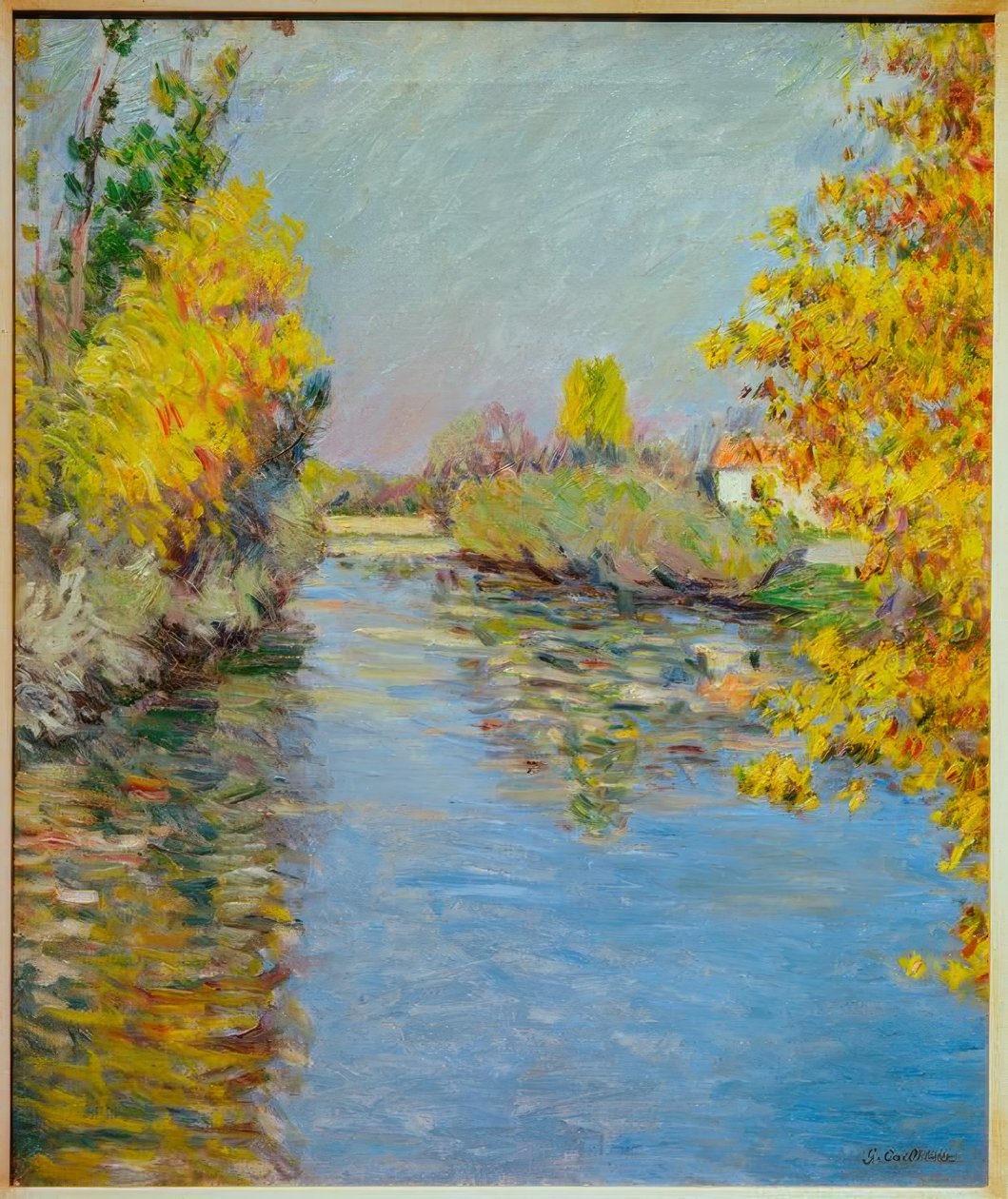 Małe ramię Sekwany, efekt jesieni autorstwa Gustave Caillebotte