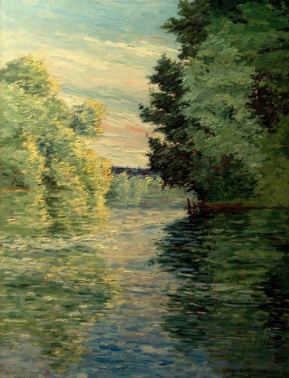 Małe ramię Sekwany w pobliżu Argenteuil autorstwa Gustave Caillebotte